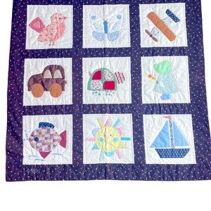 Quilted Boys Blanket or wall hanging  Airplanes, Sailboats, Car and more